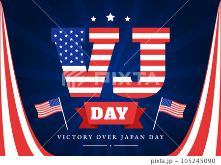 VJ Victory Over Japan Day Celebrate Vector Illustration with United State Flag Background in Flat Cartoon Hand Drawn for Landing Page Templates VJ Victory Over Japan Day Celebrate Vector Illustration with United State Flag Background in Flat Cartoon Hand Drawn for Landing Page Templates 105245090