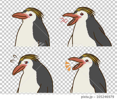 Royal penguin emotions set 105246979
