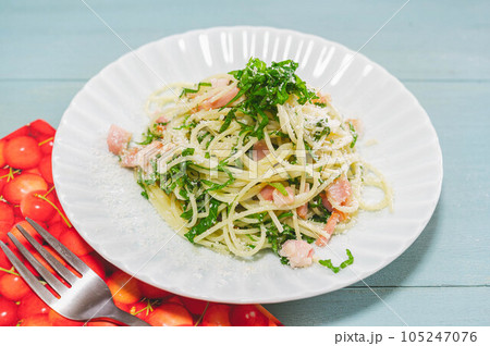 青じそとベーコンのペペロンチーノ 105247076