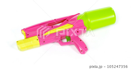 Plastic water gun isolated over white Plastic water gun isolated over white 105247356