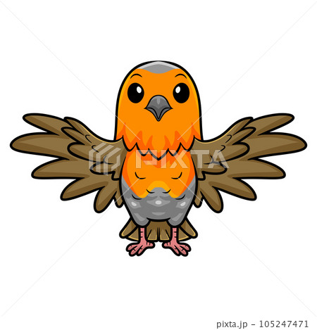 Cute happy bird cartoon flying 105247471