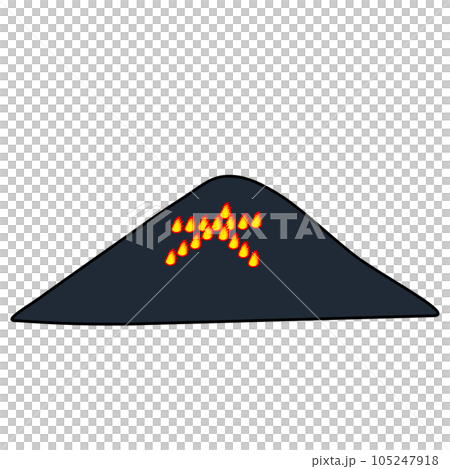 京都で伝統的な大文字焼きのイラスト 105247918