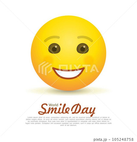 World smile day greeting card with happy emoticon 105248758