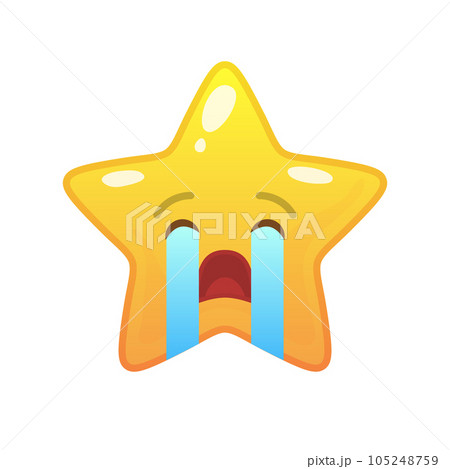 Crying star shaped comic emoticon Crying star shaped comic emoticon 105248759