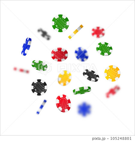 Chips multi-colored flying cartoon isolated 105248801