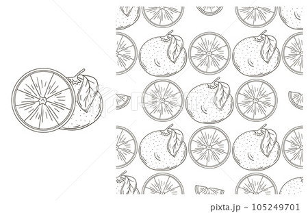Coloring pattern for kitchen, restaurant or shop. Set in hand draw style Coloring pattern for kitchen, restaurant or shop. Set in hand draw style 105249701
