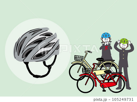 ヘルメット着用を啓発するポスター用のベクターイラスト 105249731