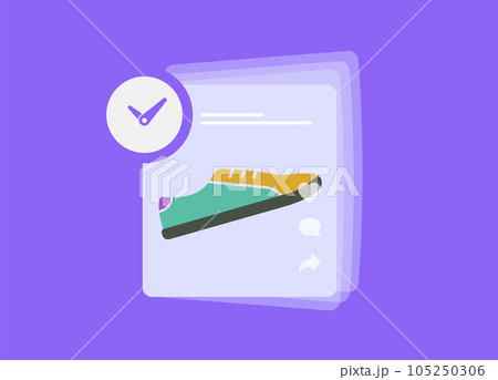 Social Media Post Scheduler concept. Automatically Social Intelligence illustration with cross-channel posting, smm marketing with content calendar overview Social Media Post Scheduler concept. Automatically Social Intelligence illustration with cross-channel posting, smm marketing with content calendar overview 105250306