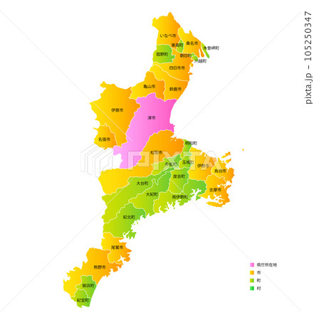 三重県と市町村地図 105250347