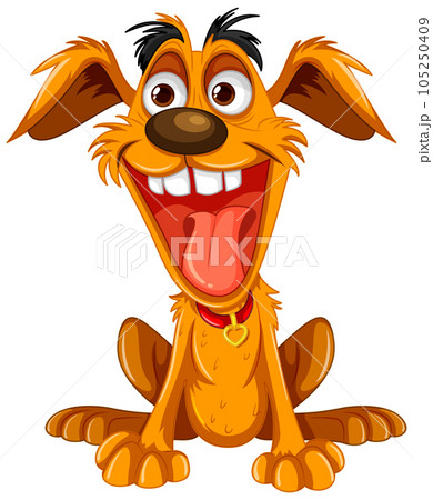 Cute playful crazy dog cartoon 105250409