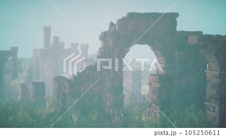 Weathered castle remains on elevated land Weathered castle remains on elevated land 105250611