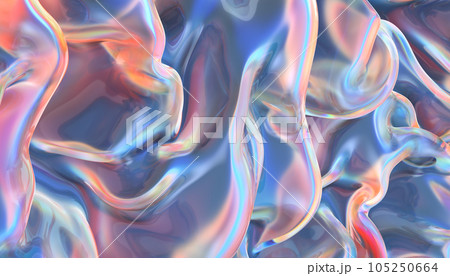 Transparent glossy glass ribbon. Curved wave in motion. Transparent glossy glass ribbon. Curved wave in motion. 105250664