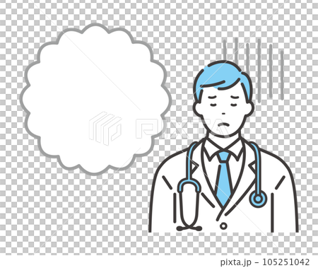 不安な表情をした若い男性医師 105251042