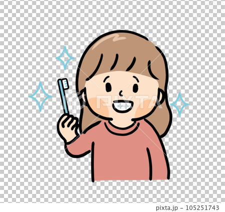 歯磨きする女の子 105251743