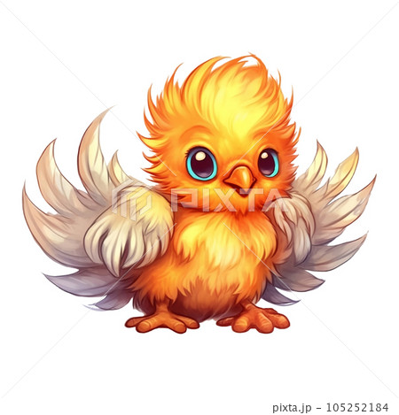 Watercolor Illustration of Cartoon Happy Pheasant Chicks Clip Art 105252184