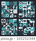 Set abstract geometric pattern design in modern style. Vector illustration. 105252344