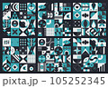 Set abstract geometric pattern design in modern style. Vector illustration. 105252345