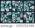 Set abstract geometric pattern design in modern style. Vector illustration. 105252346