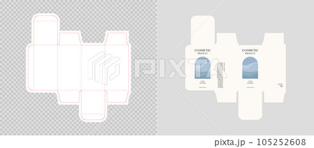 Cardboard box template. Cosmetic package box design. Vector illustration. Cardboard box template. Cosmetic package box design. Vector illustration. 105252608
