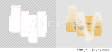 Cardboard box template. Cosmetic package box design. Vector illustration. Cardboard box template. Cosmetic package box design. Vector illustration. 105252609
