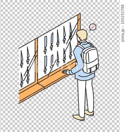 インバウンド 包丁を買いに来た外国人男性 インバウンド 包丁を買いに来た外国人男性 105252788