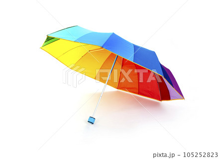 open umbrella with the colors of the rainbow flag 105252823