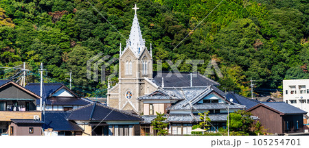 カトリック﨑津教会 パノラマ 【熊本県天草市】 カトリック﨑津教会 パノラマ 【熊本県天草市】 105254701