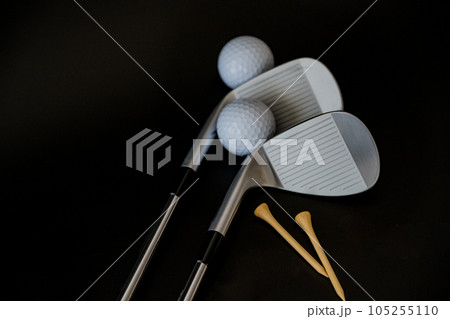 ゴルフクラブ ゴルフ道具 スポーツ 黒背景クローズアップ素材 105255110