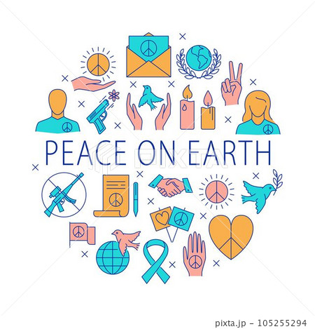 Peace on Earth round banner Peace on Earth round banner 105255294