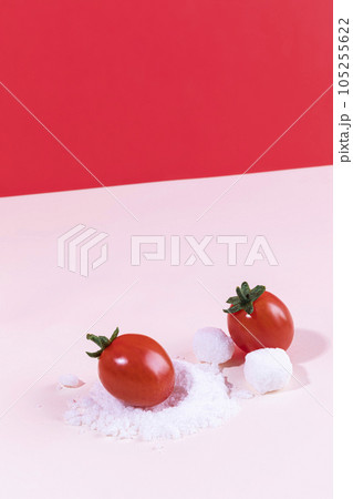fruit still life photo, tomato and sugar 105255622
