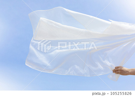 beautiful beach and fabric blowing in the wind 105255826