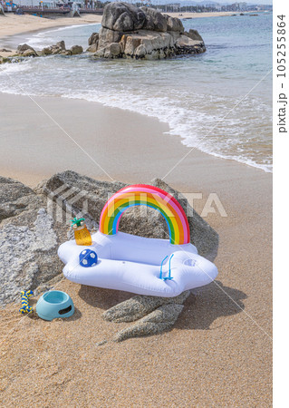 pet and water play set on the beach pet and water play set on the beach 105255864