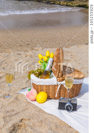 picnic set at beach 105255929