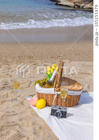 picnic set at beach 105255979