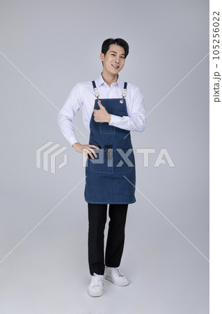 millennials and gen z, korean asian young man with hand motion 105256022