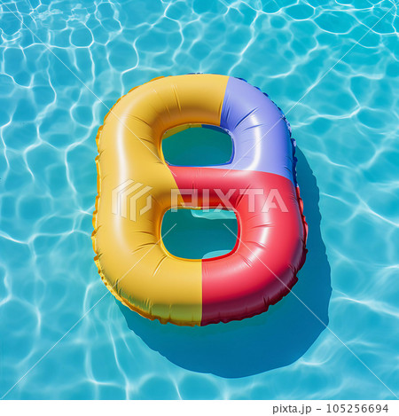 Colorful Air Mattress in the Shape of the Number 8 Eight 105256694