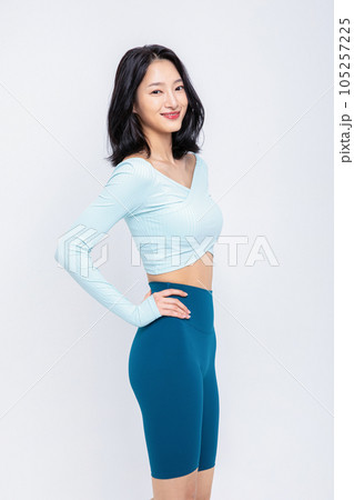 healthy beauty concept photo of korean asian beautiful woman smiling 105257225