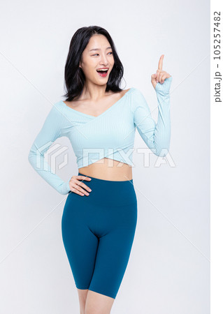 healthy beauty concept photo of korean asian beautiful woman with hand motion healthy beauty concept photo of korean asian beautiful woman with hand motion 105257482