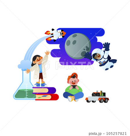 education for children, science course vector 105257821