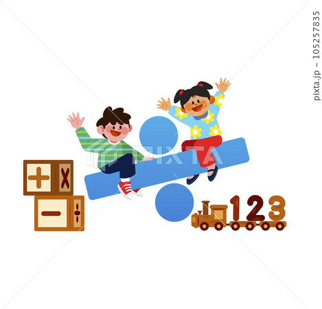 education for children, math course vector 105257835