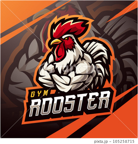 Gym rooster esport mascot logo design 105258715
