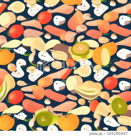 Food vegetable abstract pattern seamless,...のイラスト素材 [105260487] - PIXTA