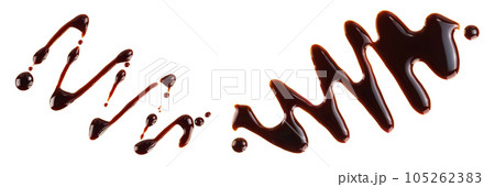 Balsamic vinegar isolated on white background. Top view. Flat lay Balsamic vinegar isolated on white background. Top view. Flat lay 105262383