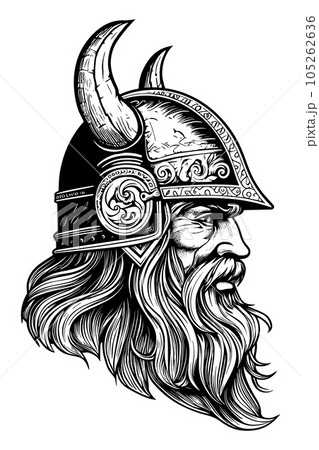 Viking in a helmet 105262636