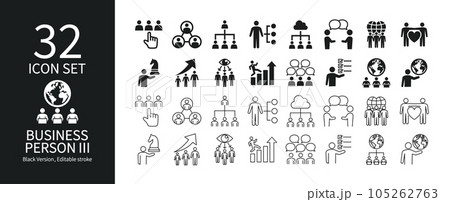 ビジネスパーソンに関連したピクトグラムセット 105262763