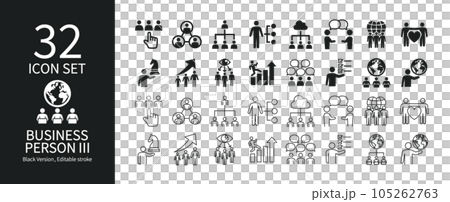 ビジネスパーソンに関連したピクトグラムセット 105262763