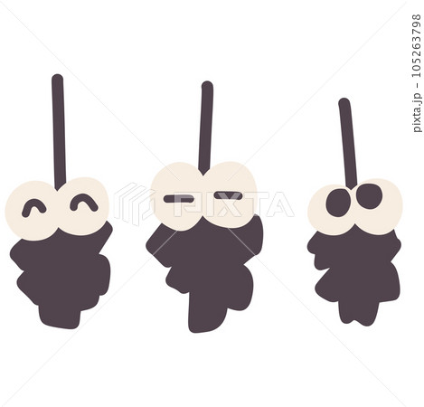 キャラクター風にデフォルメしたみのむしのイラストセット キャラクター風にデフォルメしたみのむしのイラストセット 105263798