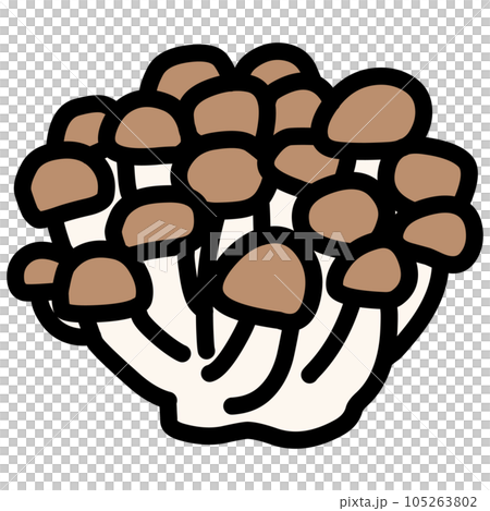 Illustration of a simple deformed shimeji mushroom 105263802