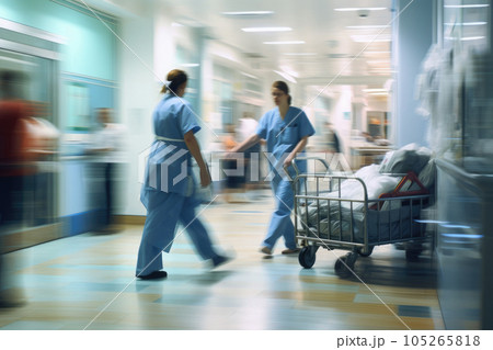 Nurse Rush Patient With Stretcher Vector Vector Sign And
