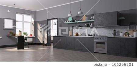 Modern kitchen interior 105266301